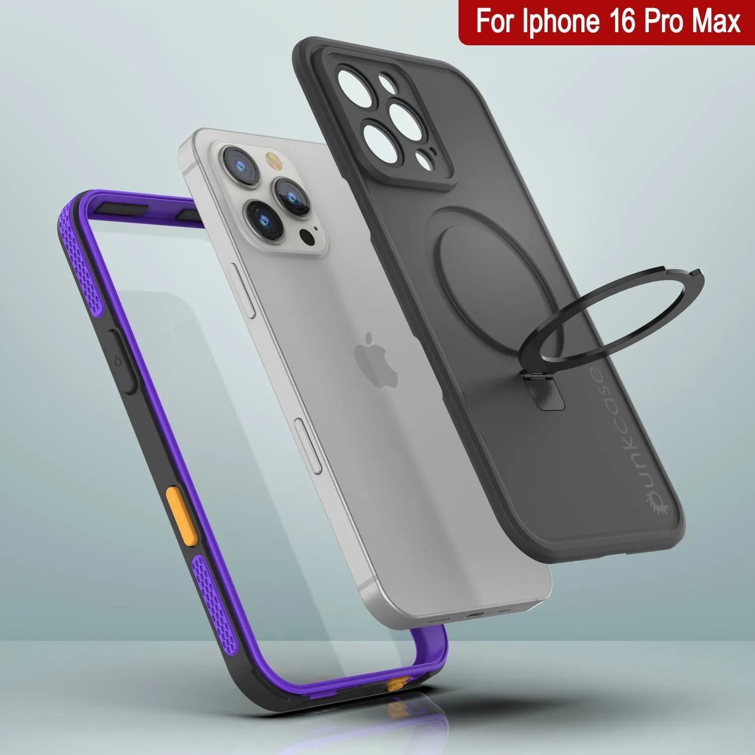 iPhone 16 Pro Max Waterproof Case [Kickstud 2.0 Series] Protective IP68 Cover W/Screen Protector & Kickstand [Purple]