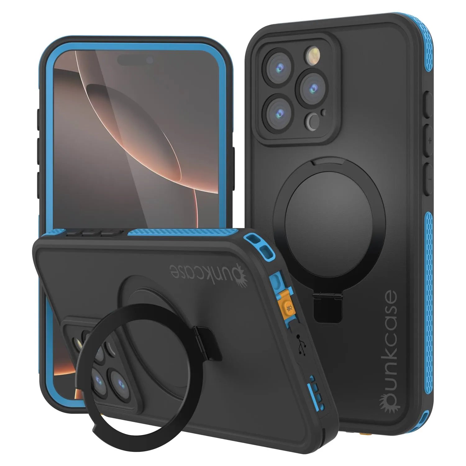 iPhone 16 pro Waterproof Case [Kickstud 2.0 Series] Protective IP68 Cover W/Screen Protector & Kickstand [Purple]