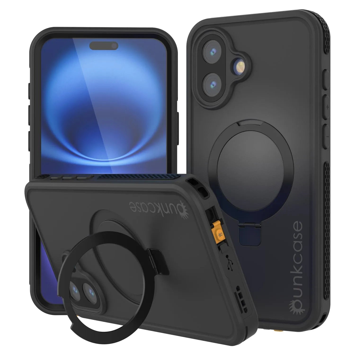 iPhone 16 Waterproof Case [Kickstud 2.0 Series] Protective IP68 Cover W/Screen Protector & Kickstand [Grey]