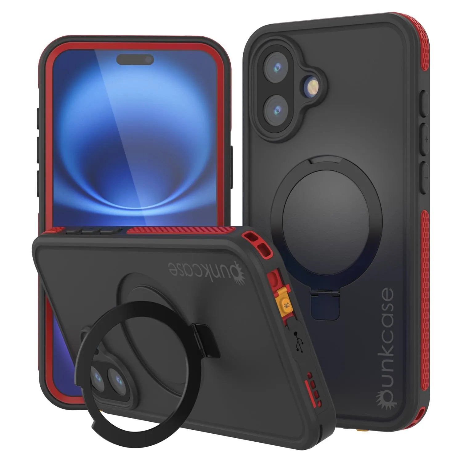 iPhone 16 Waterproof Case [Kickstud 2.0 Series] Protective IP68 Cover W/Screen Protector & Kickstand [Grey]