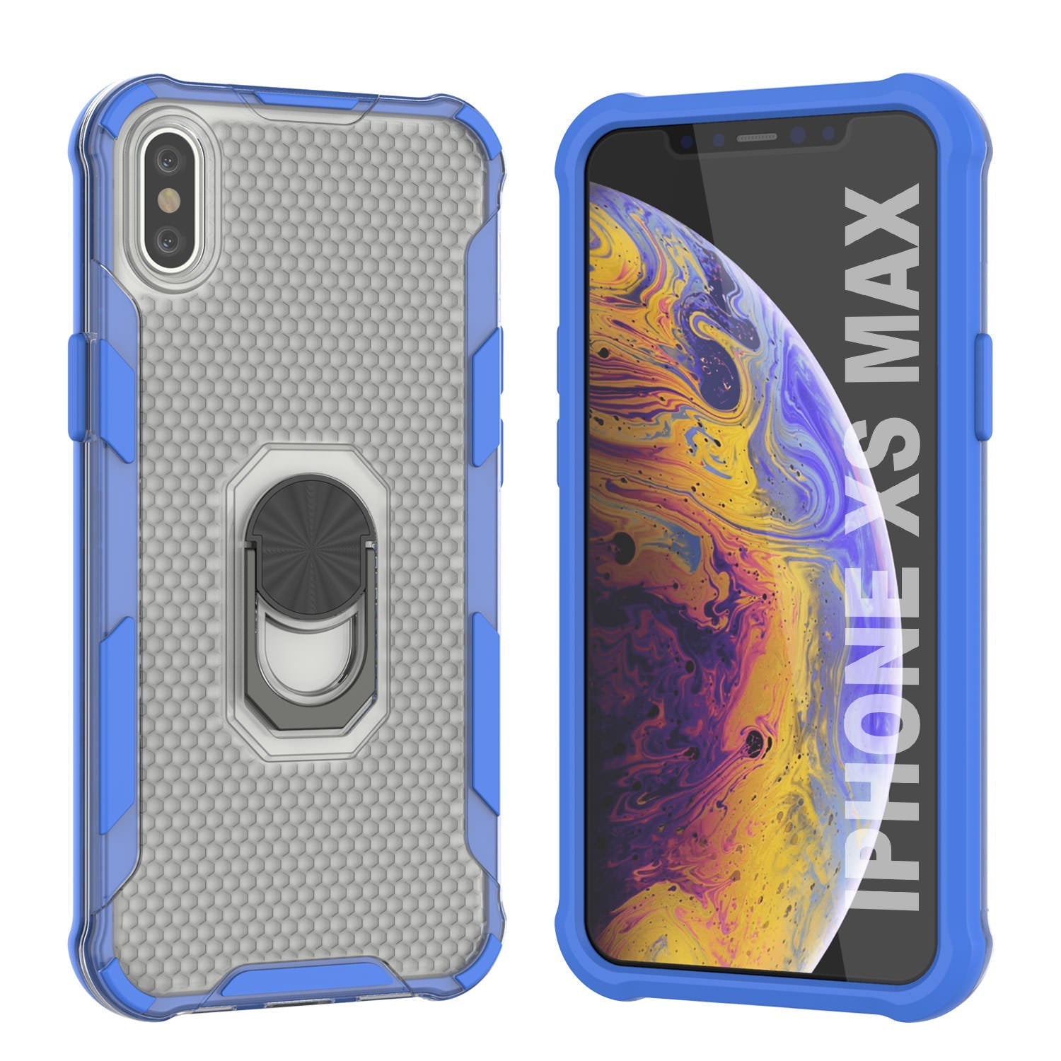 PunkCase for iPhone XS Max Case [Magnetix 2.0 Series] Clear Protective TPU Cover W/Kickstand [Yellow]