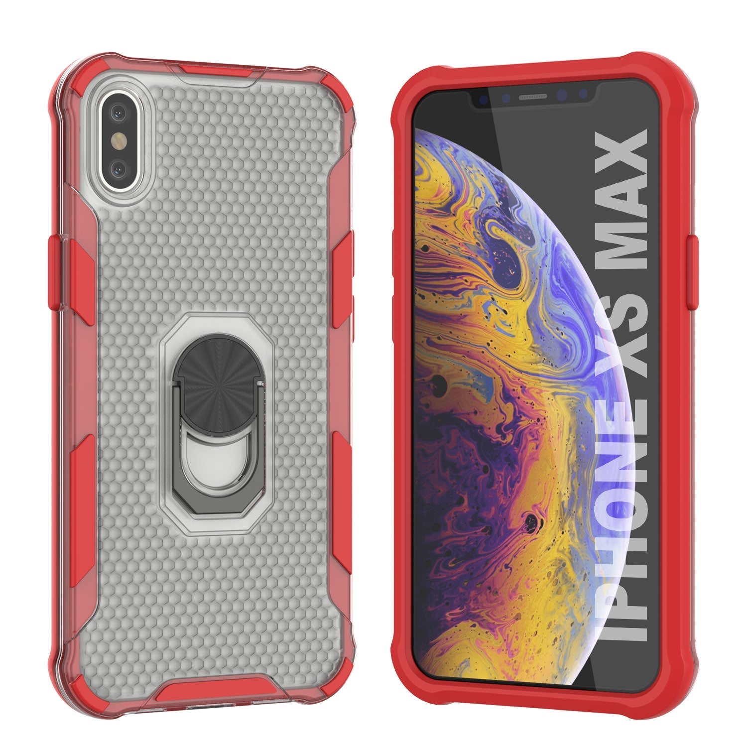 PunkCase for iPhone XS Max Case [Magnetix 2.0 Series] Clear Protective TPU Cover W/Kickstand [Yellow]