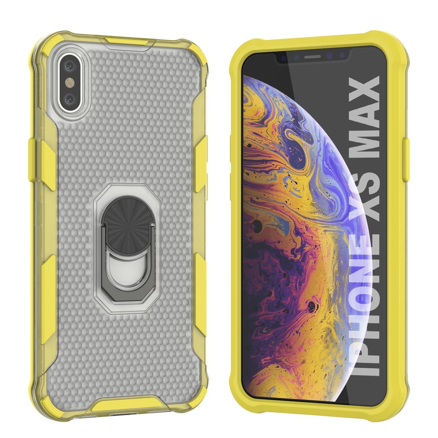 PunkCase for iPhone XS Max Case [Magnetix 2.0 Series] Clear Protective TPU Cover W/Kickstand [Blue]