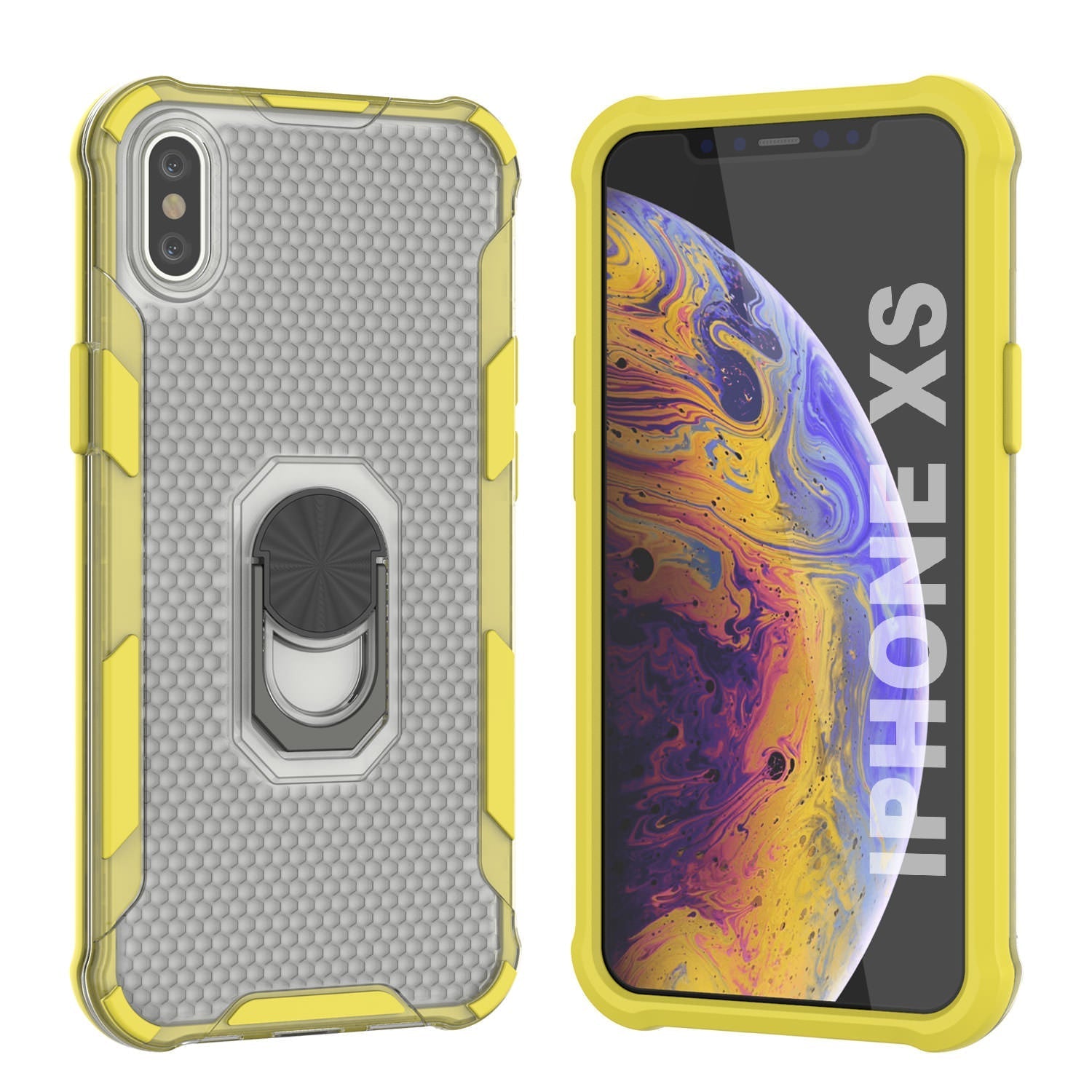 PunkCase for iPhone XS Case [Magnetix 2.0 Series] Clear Protective TPU Cover W/Kickstand [Blue]