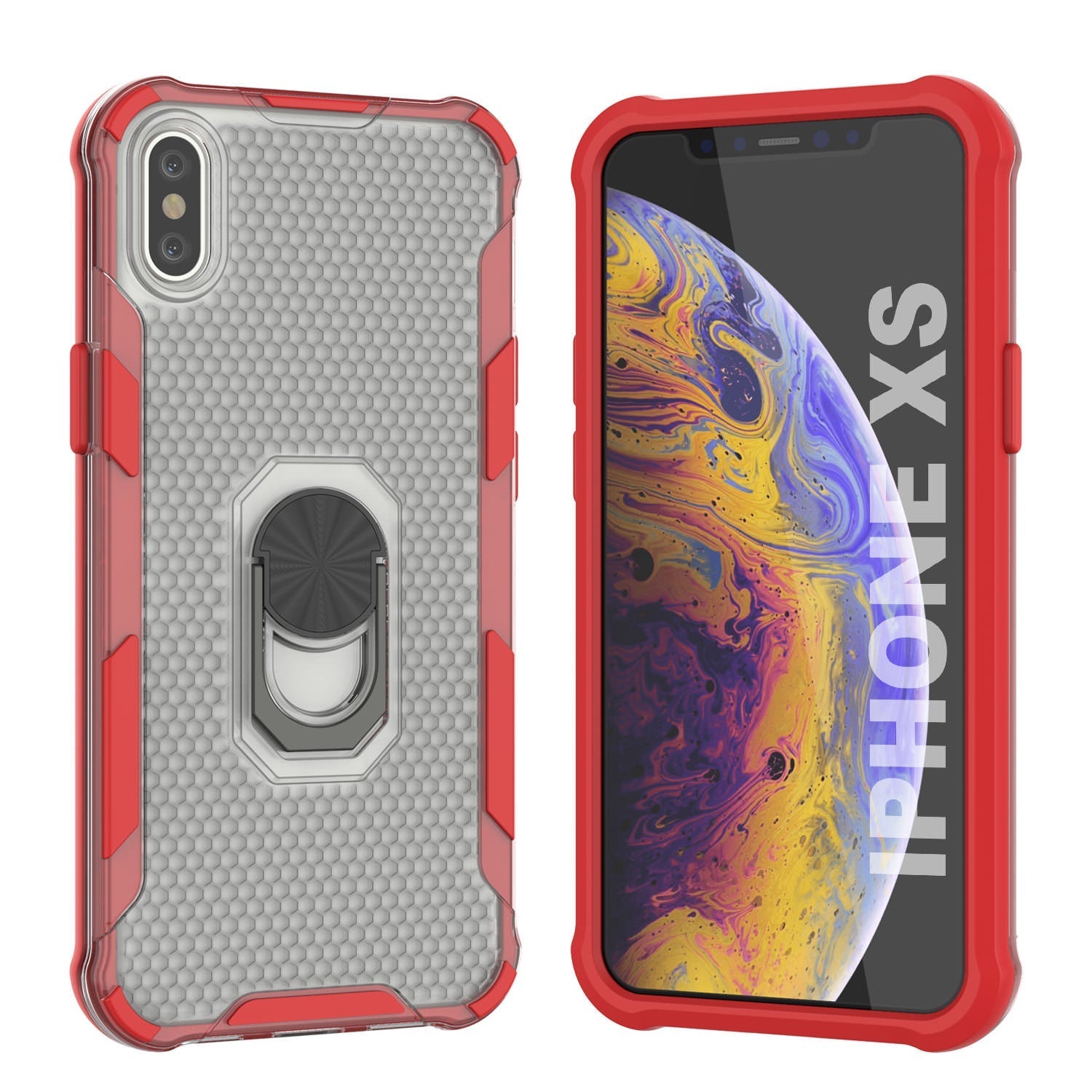 PunkCase for iPhone XS Case [Magnetix 2.0 Series] Clear Protective TPU Cover W/Kickstand [Blue]