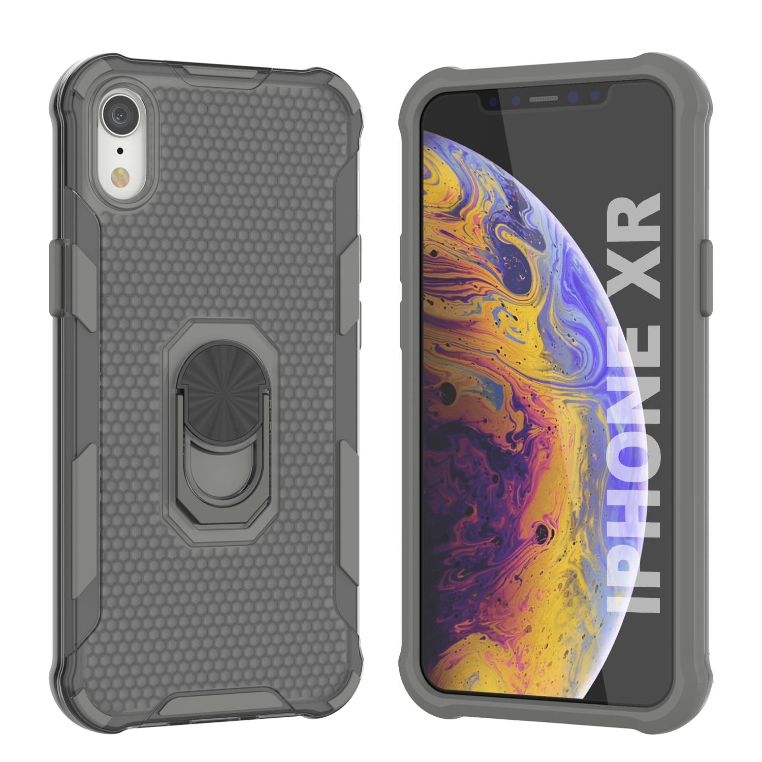 PunkCase for iPhone XR Case [Magnetix 2.0 Series] Clear Protective TPU Cover W/Kickstand [Blue]