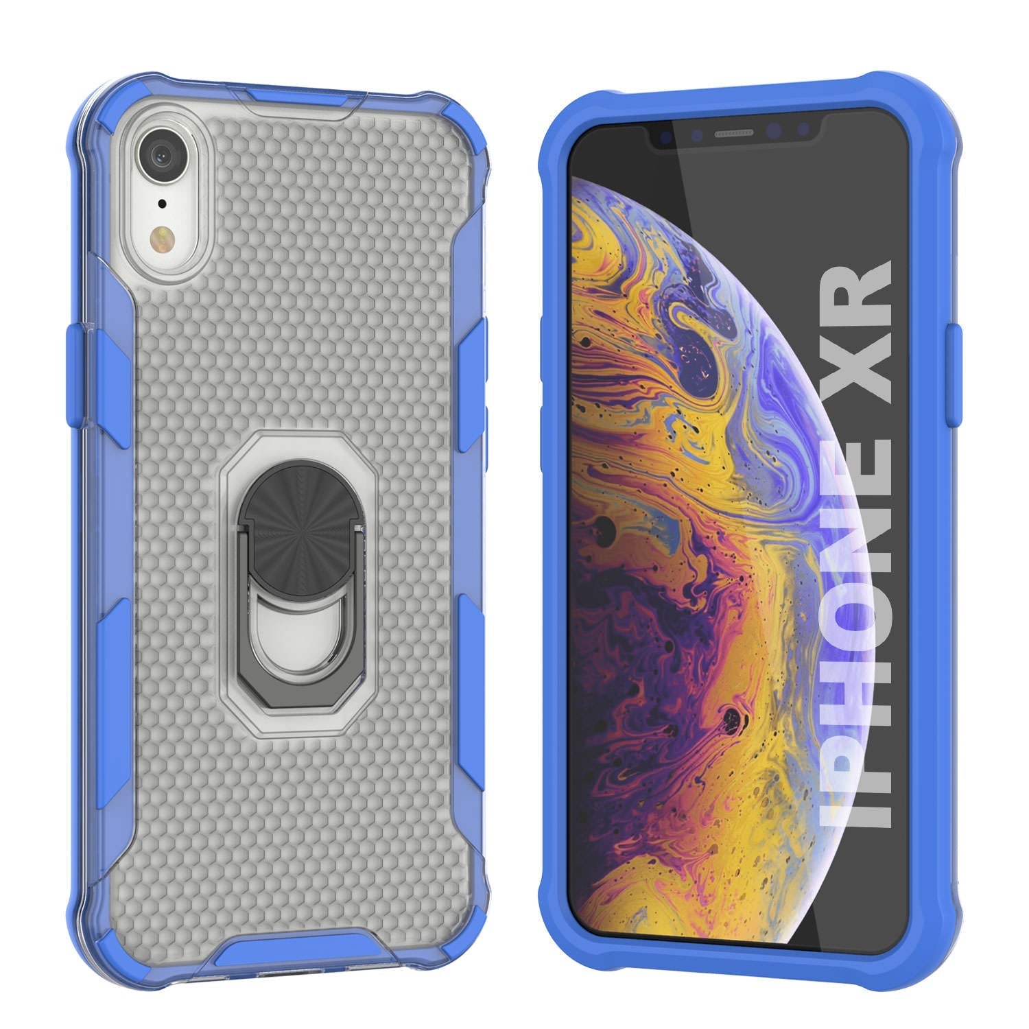 PunkCase for iPhone XR Case [Magnetix 2.0 Series] Clear Protective TPU Cover W/Kickstand [Grey]