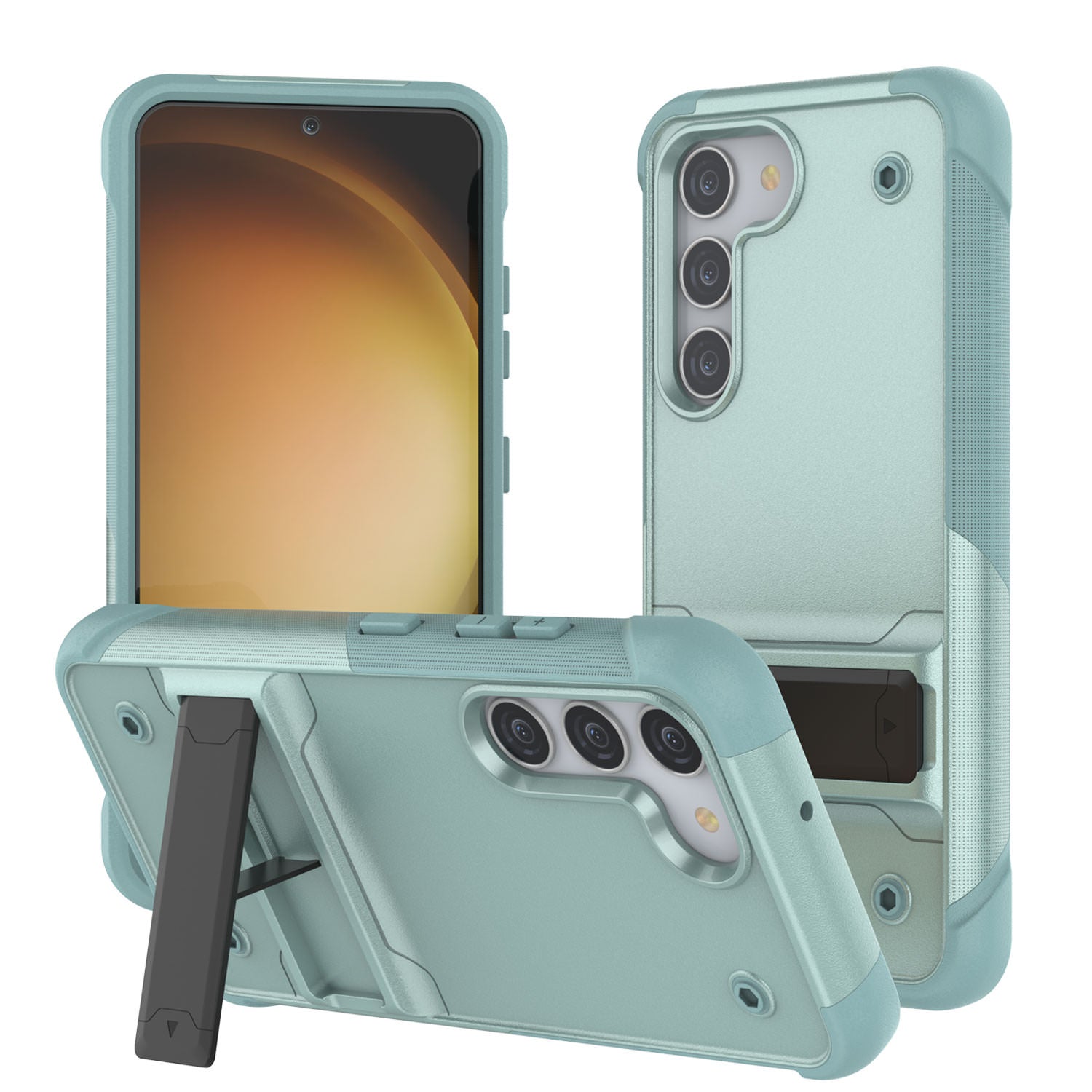Punkcase Galaxy S24+ Plus Case [Reliance Series] Protective Hybrid Military Grade Cover W/Built-in Kickstand [Gold]