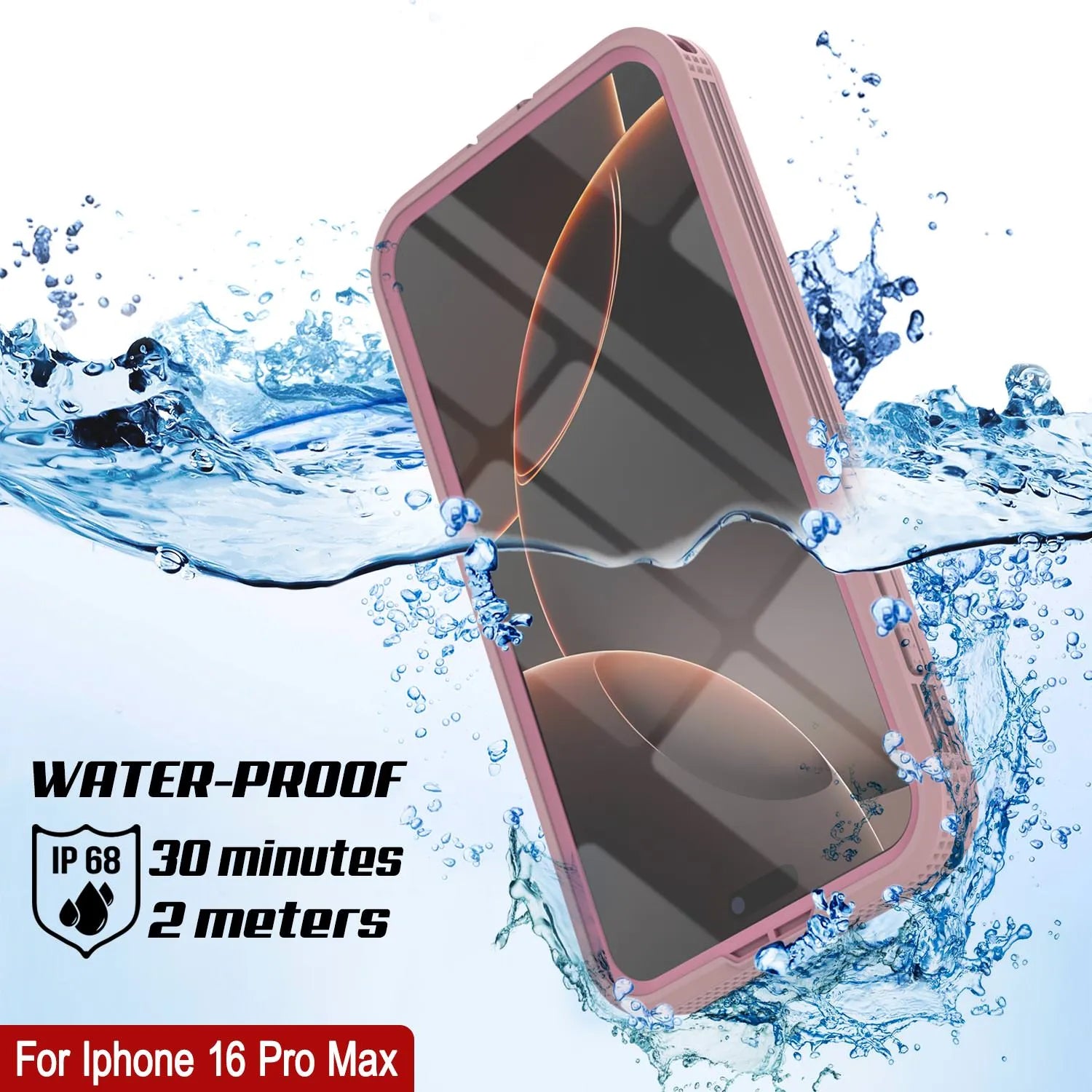 iPhone 16 Pro Max Waterproof Case [Alpine 2.0 Series] [Slim Fit] [IP68 Certified] [Shockproof] [Pink]