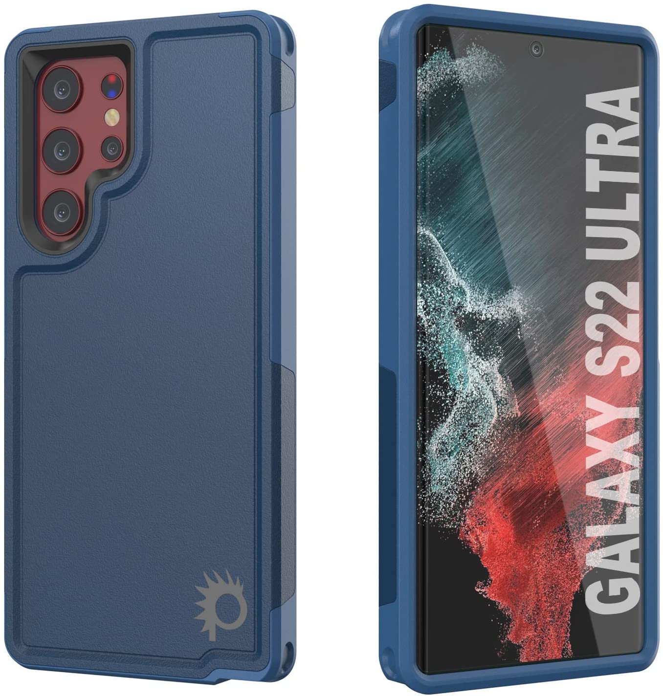PunkCase Galaxy S22 Ultra Case, [Spartan 2.0 Series] Clear Rugged Heavy Duty Cover [Black]