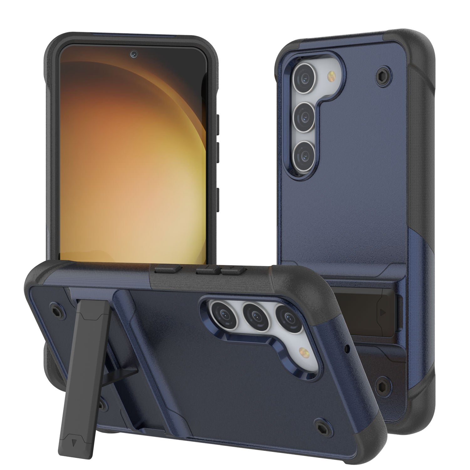 Punkcase Galaxy S23 Case [Reliance Series] Protective Hybrid Military Grade Cover W/Built-in Kickstand [Army Green-Black]