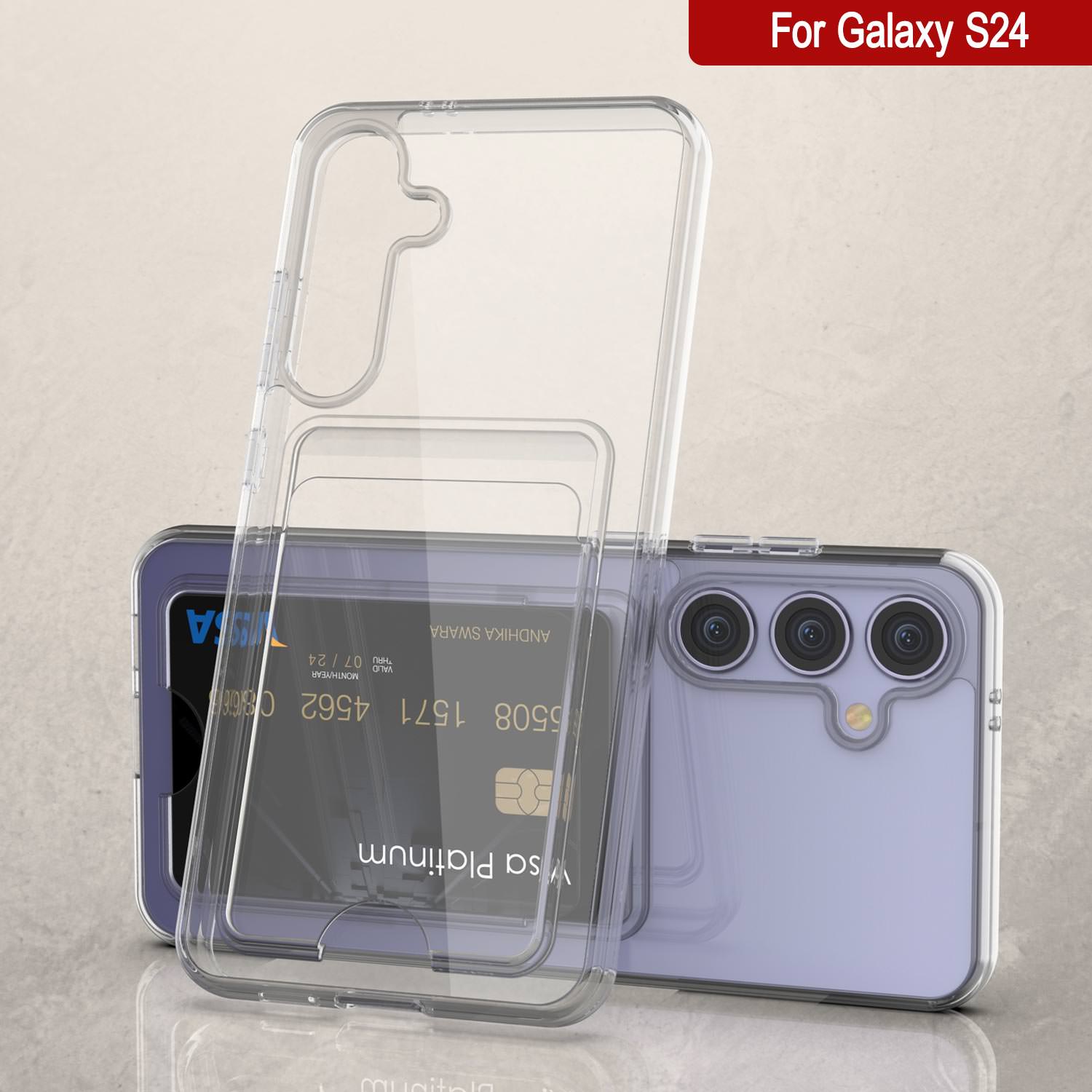 Galaxy S24 Card Holder Case [Crystal CardSlot Series] [Slim Fit] [Clear]