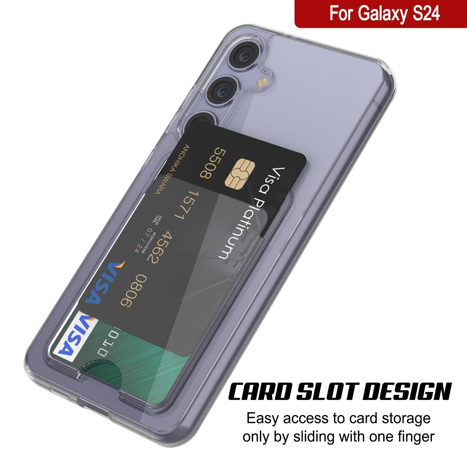 Galaxy S24 Card Holder Case [Crystal CardSlot Series] [Slim Fit] [Clear]