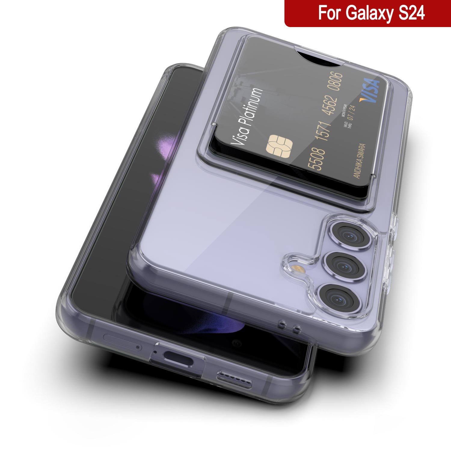 Galaxy S24 Card Holder Case [Crystal CardSlot Series] [Slim Fit] [Clear]