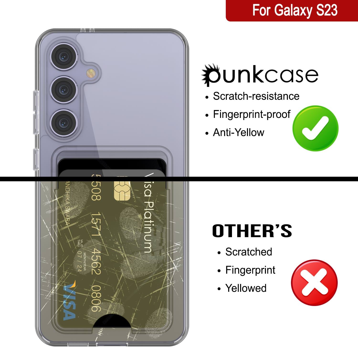 Galaxy S24 Card Holder Case [Crystal CardSlot Series] [Slim Fit] [Clear]