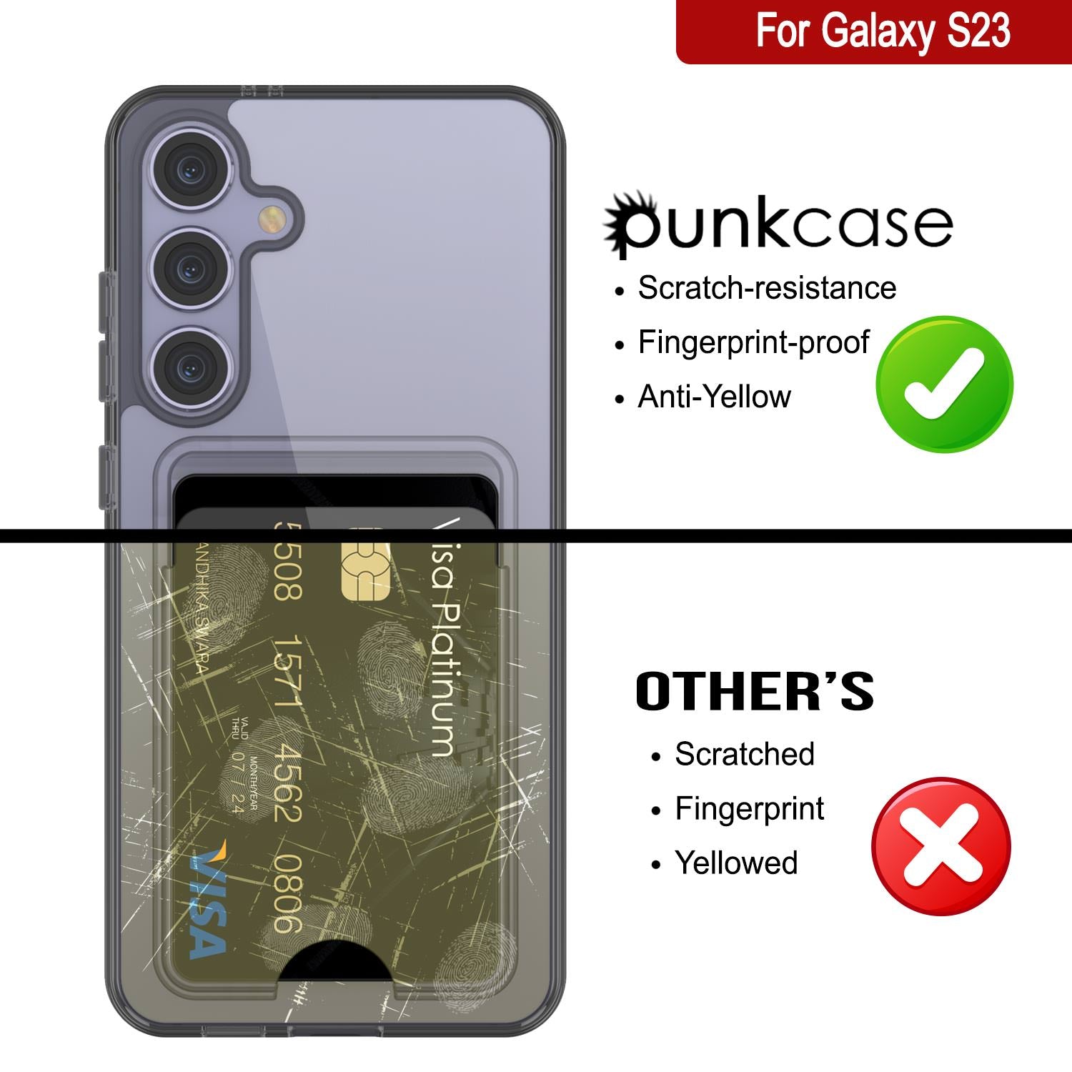 Galaxy S24 Card Holder Case [Crystal CardSlot Series] [Slim Fit] [Black]