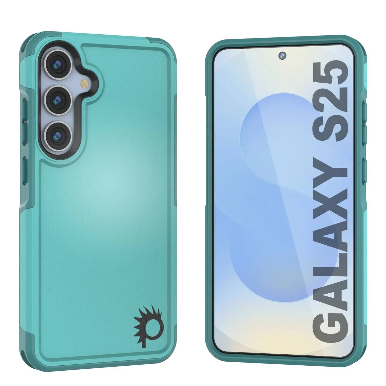 PunkCase Galaxy S25 Case, [Spartan 2.0 Series] Clear Rugged Heavy Duty Cover [Light Blue]