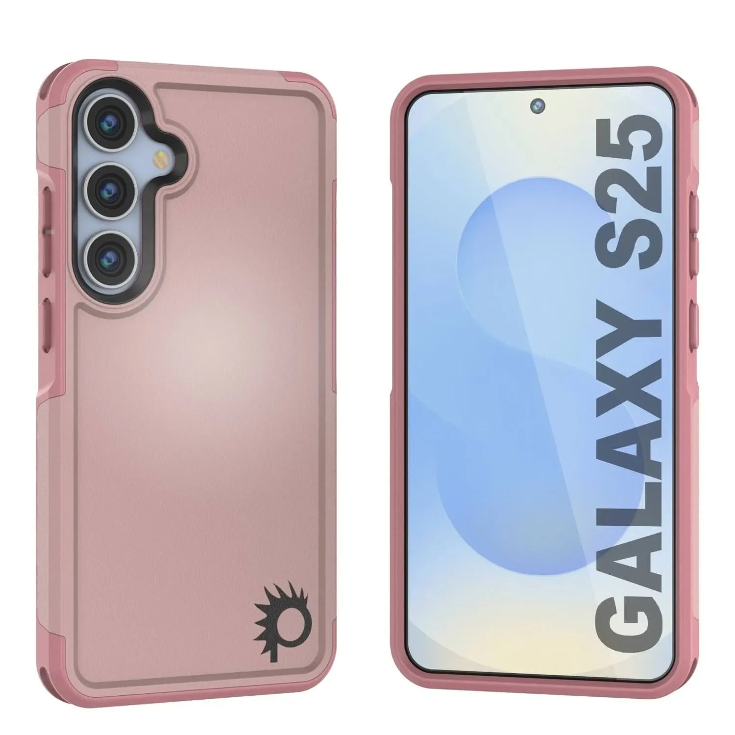 PunkCase Galaxy S25 Case, [Spartan 2.0 Series] Clear Rugged Heavy Duty Cover [Pink]