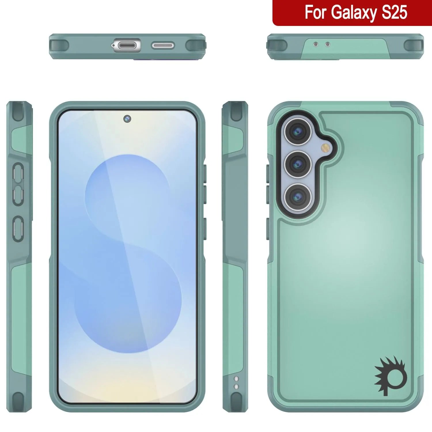 PunkCase Galaxy S25 Case, [Spartan 2.0 Series] Clear Rugged Heavy Duty Cover [Teal]