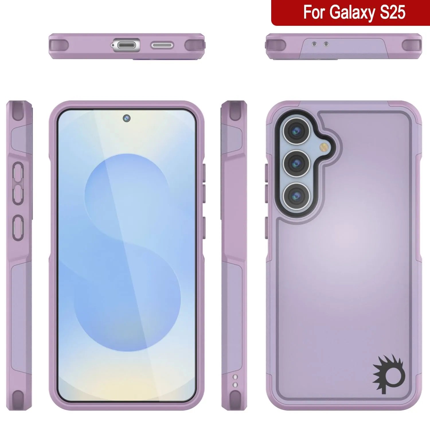 PunkCase Galaxy S25 Case, [Spartan 2.0 Series] Clear Rugged Heavy Duty Cover [Lilac]