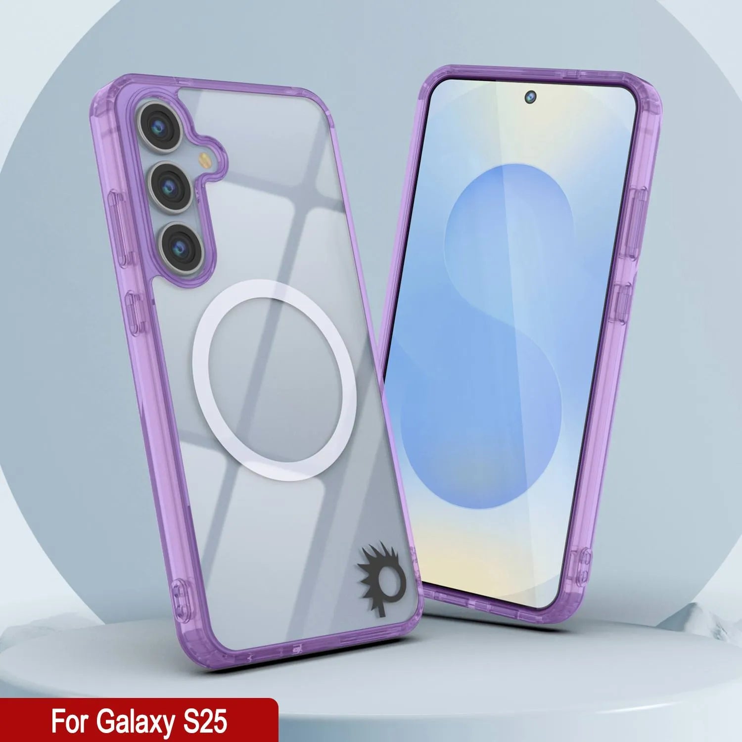 Galaxy S25 Magnetic Wireless Charging Case [Clear Acrylic Series] [Non-Slip] For Galaxy S25 [Purple]