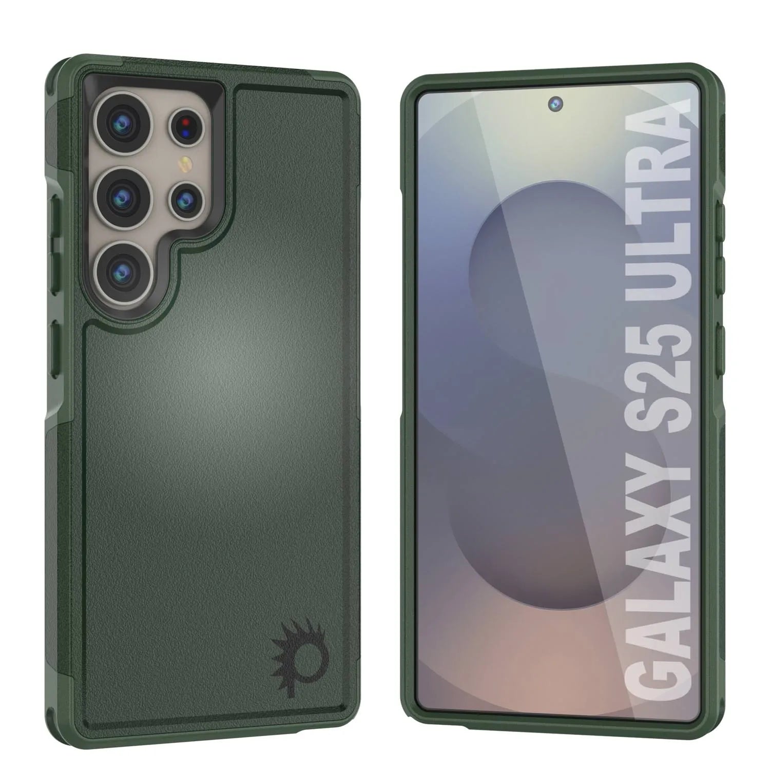 PunkCase Galaxy S25 Ultra Case, [Spartan 2.0 Series] Clear Rugged Heavy Duty Cover [Dark Green]