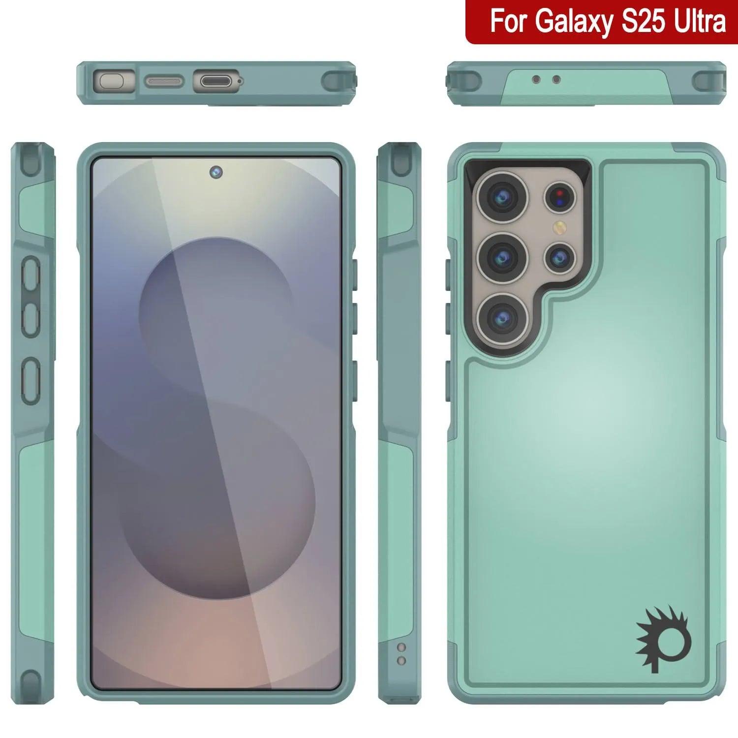 PunkCase Galaxy S25 Ultra Case, [Spartan 2.0 Series] Clear Rugged Heavy Duty Cover [Teal]