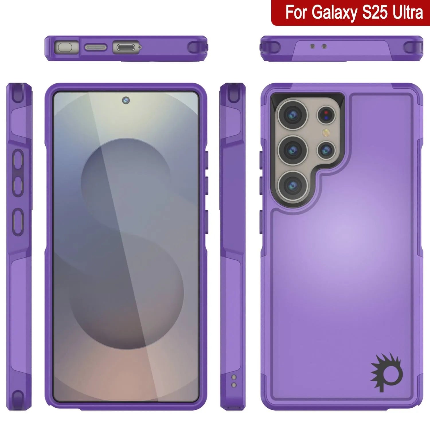 PunkCase Galaxy S25 Ultra Case, [Spartan 2.0 Series] Clear Rugged Heavy Duty Cover [Purple]