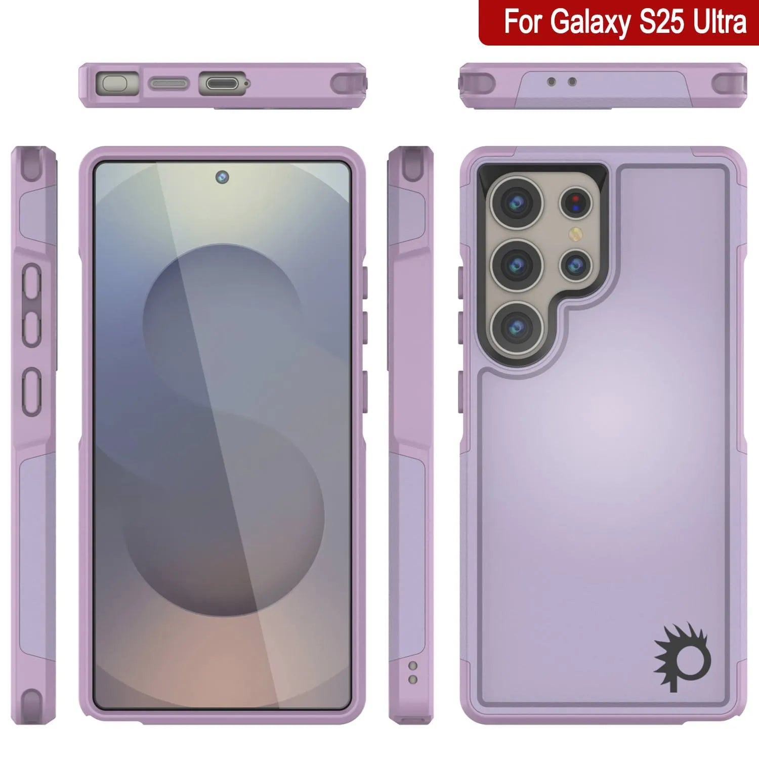 PunkCase Galaxy S25 Ultra Case, [Spartan 2.0 Series] Clear Rugged Heavy Duty Cover [Lilac]