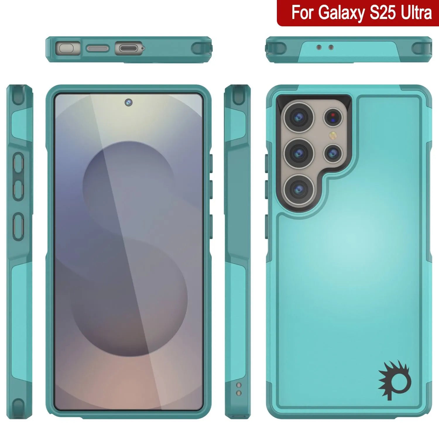 PunkCase Galaxy S25 Ultra Case, [Spartan 2.0 Series] Clear Rugged Heavy Duty Cover [Light Blue]