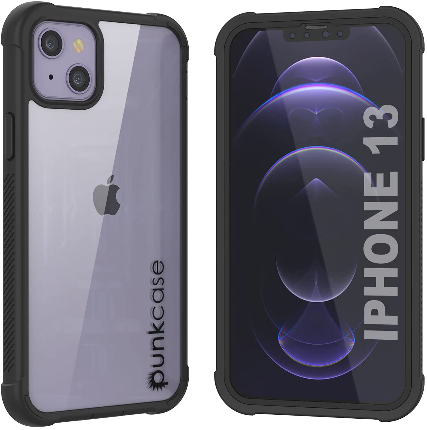 PunkCase iPhone 13 Case, [Spartan Series] Clear Rugged Heavy Duty Cover W/Built in Screen Protector [Pink]