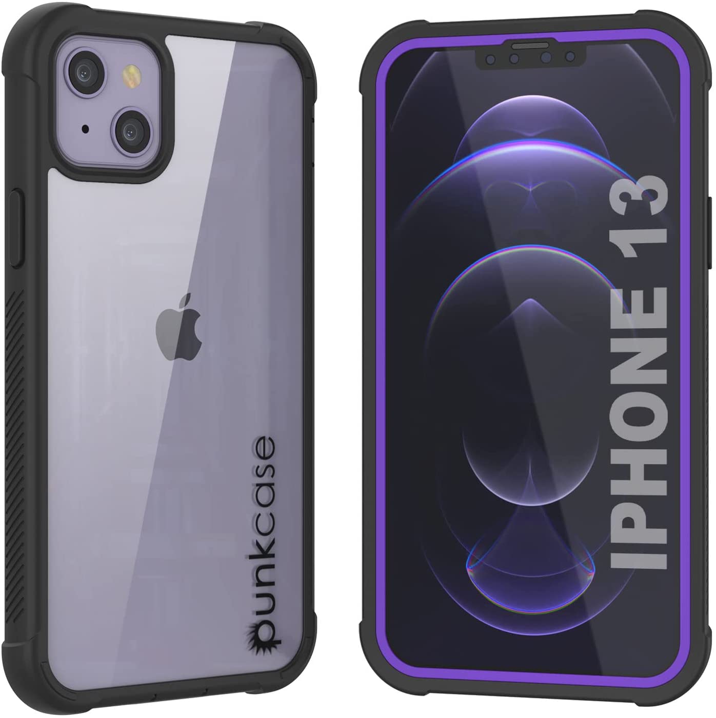 PunkCase iPhone 13 Case, [Spartan Series] Clear Rugged Heavy Duty Cover W/Built in Screen Protector [Pink]