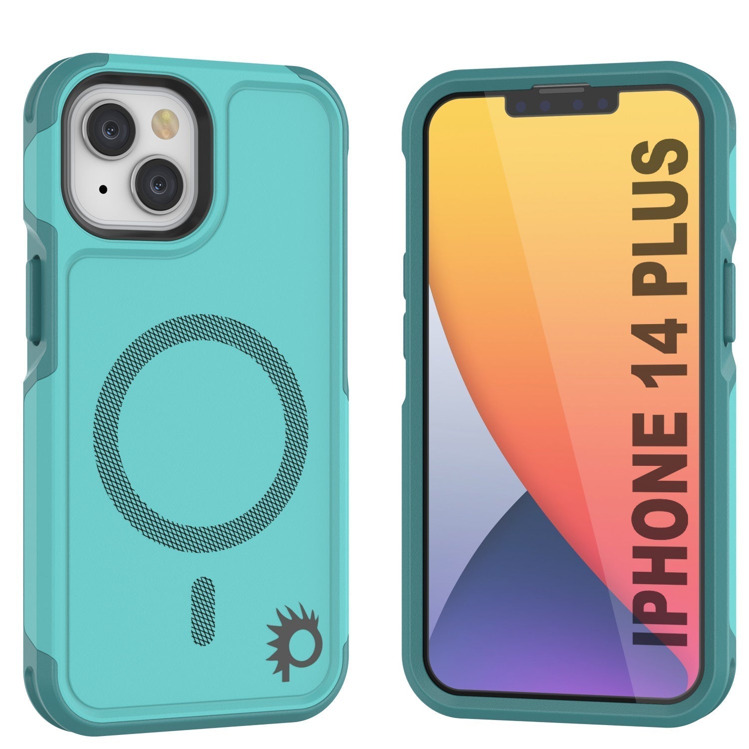 PunkCase iPhone 14 Plus Case, [Spartan 2.0 Series] Clear Rugged Heavy Duty Cover W/Built in Screen Protector [Navy]