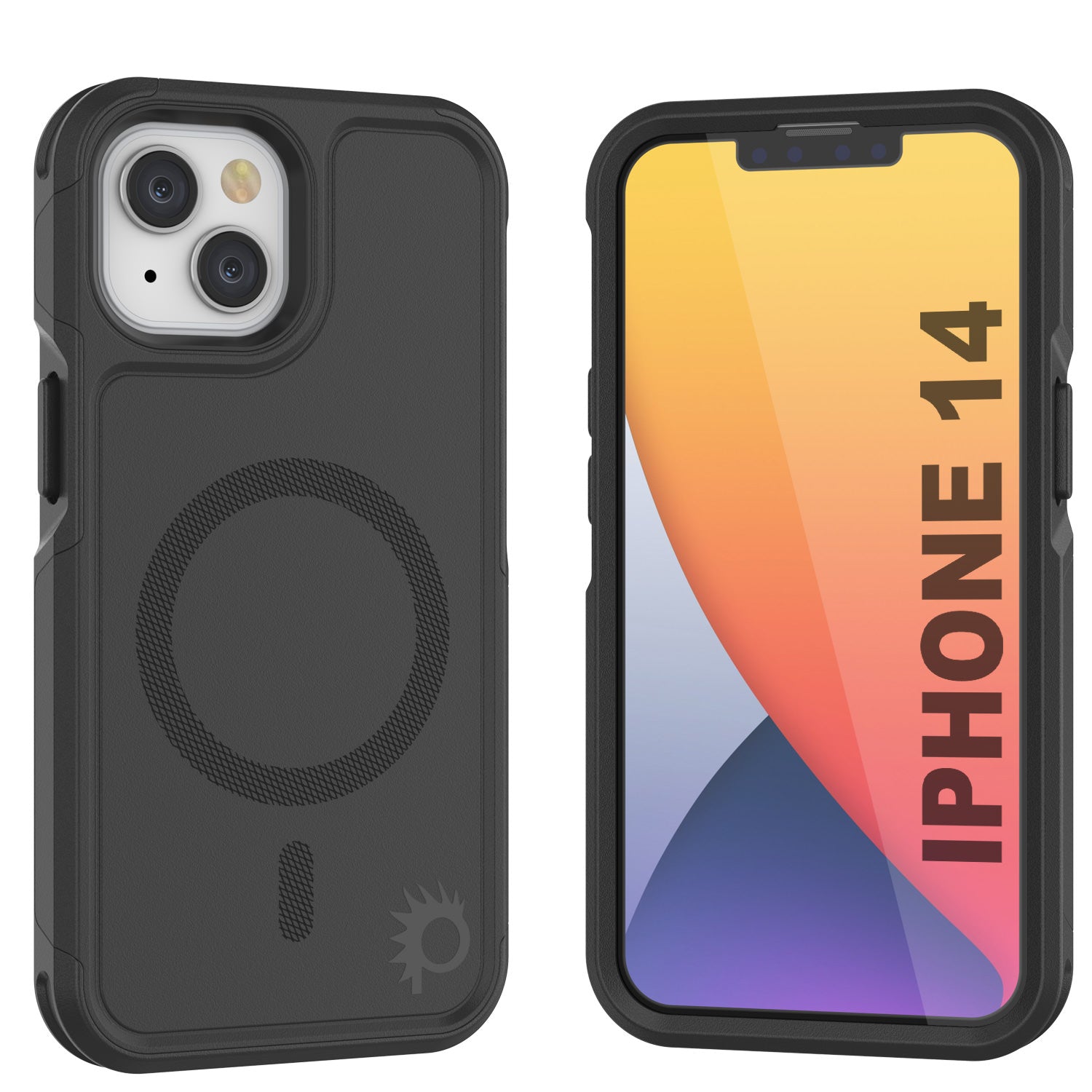 PunkCase iPhone 14 Case, [Spartan 2.0 Series] Clear Rugged Heavy Duty Cover W/Built in Screen Protector [Navy]