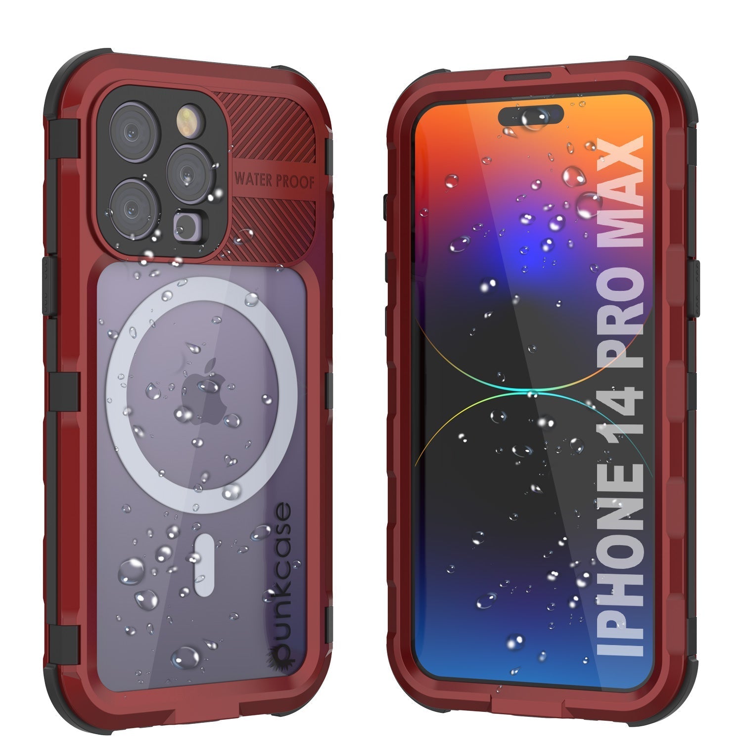 iPhone 14 Pro Max Metal Extreme 2.0 Series Aluminum Waterproof Case IP68 W/Buillt in Screen Protector [Black]