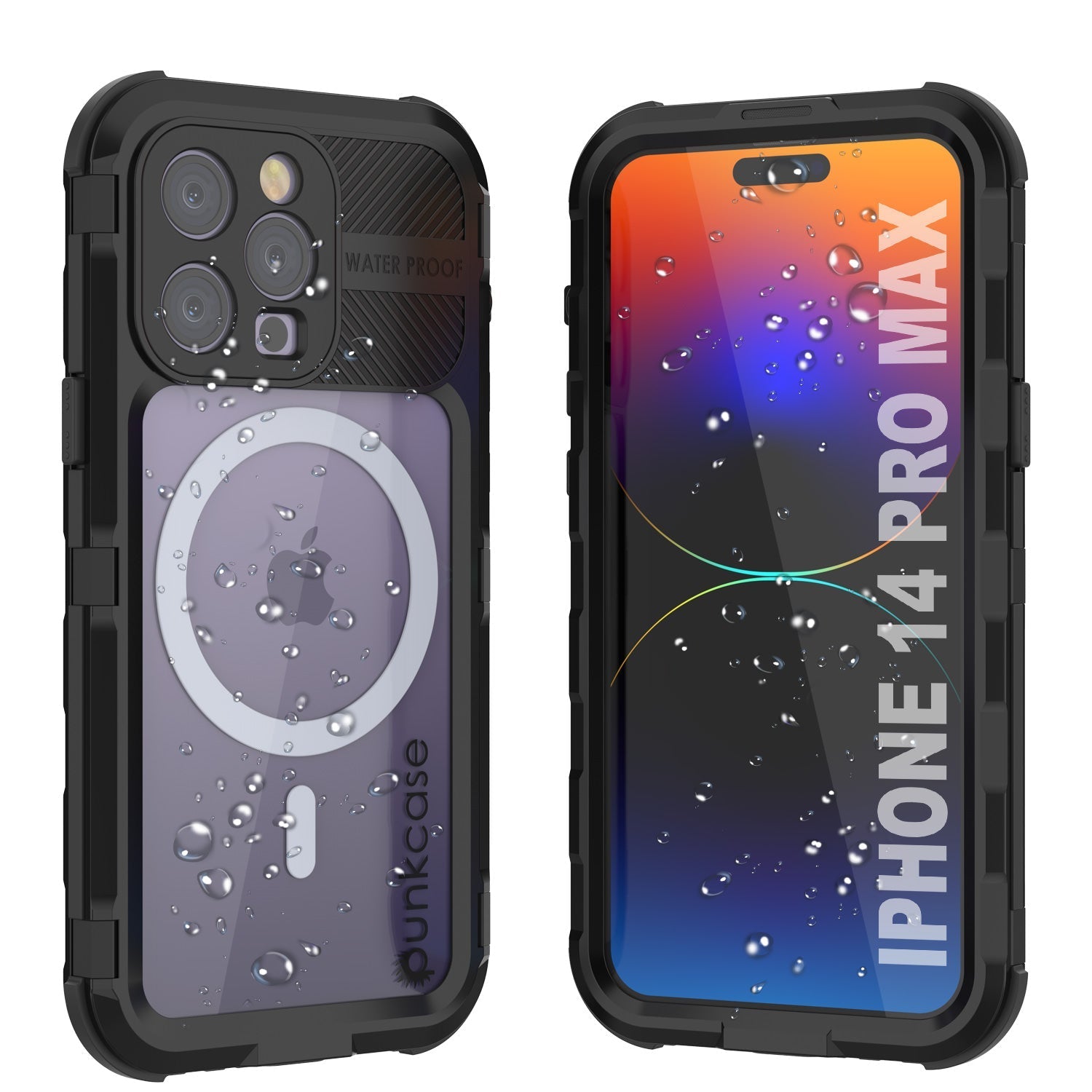 iPhone 14 Pro Max Metal Extreme 2.0 Series Aluminum Waterproof Case IP68 W/Buillt in Screen Protector [Red-Black]