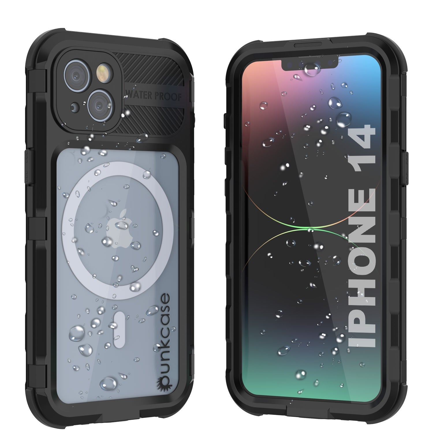 iPhone 14 Metal Extreme 2.0 Series Aluminum Waterproof Case IP68 W/Buillt in Screen Protector [Red-Black]