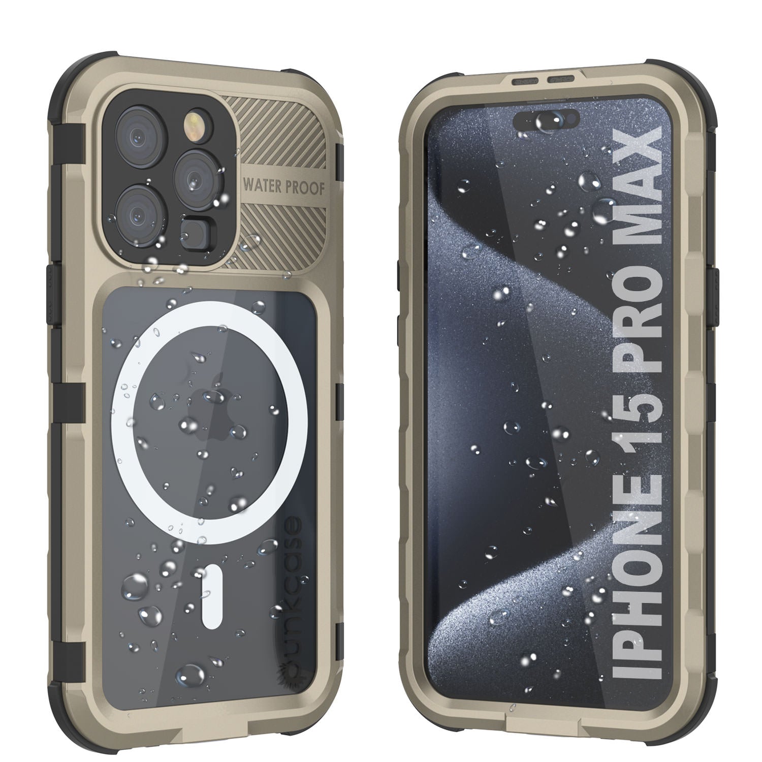 iPhone 15 Pro Max Metal Extreme 2.0 Series Aluminum Waterproof Case IP68 W/Buillt in Screen Protector [White]