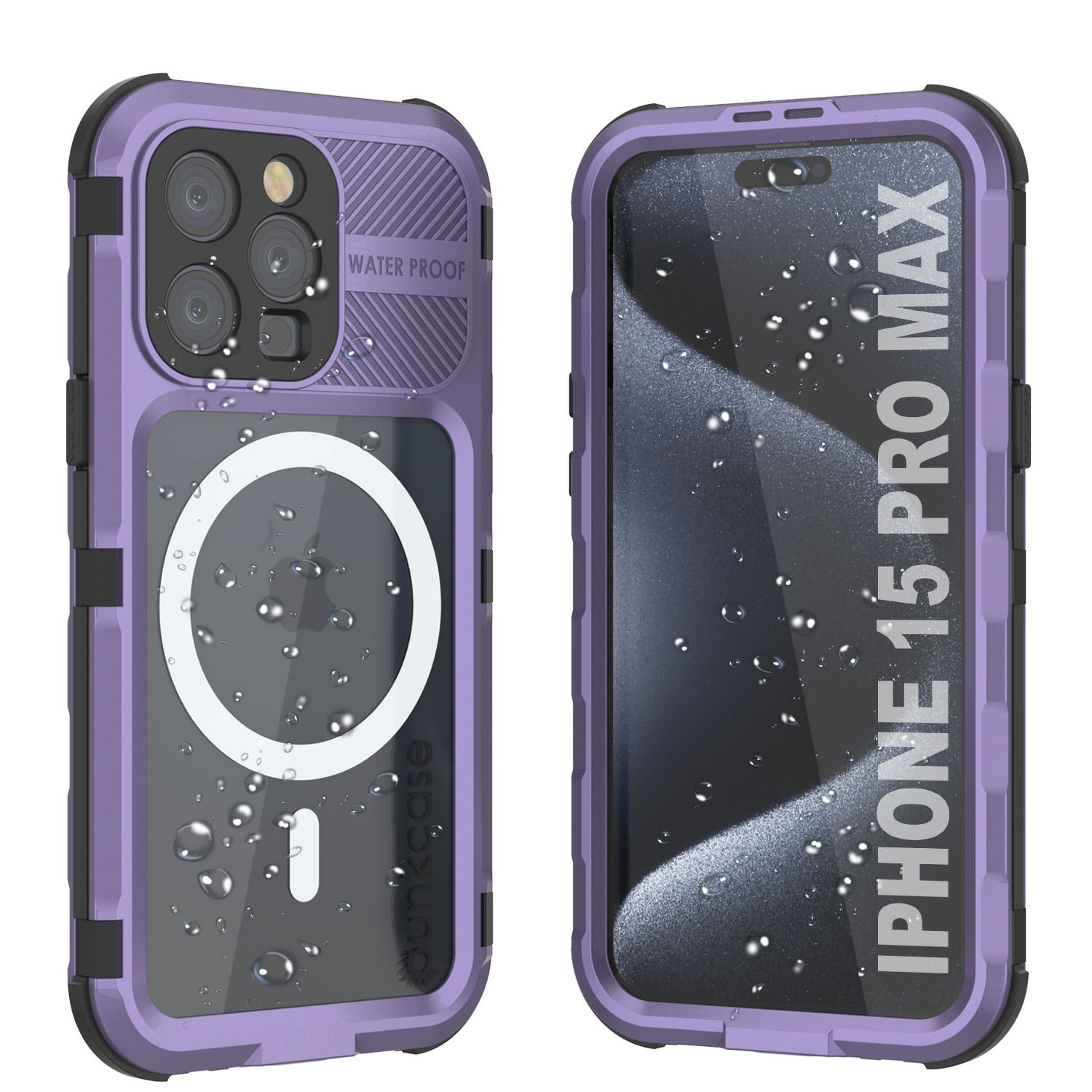 iPhone 15 Pro Max Metal Extreme 2.0 Series Aluminum Waterproof Case IP68 W/Buillt in Screen Protector [White]