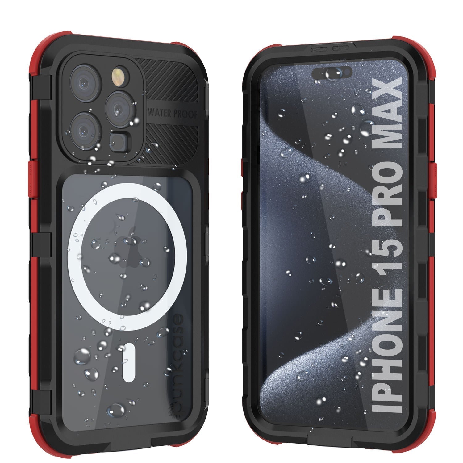 iPhone 15 Pro Max Metal Extreme 2.0 Series Aluminum Waterproof Case IP68 W/Buillt in Screen Protector [Purple]