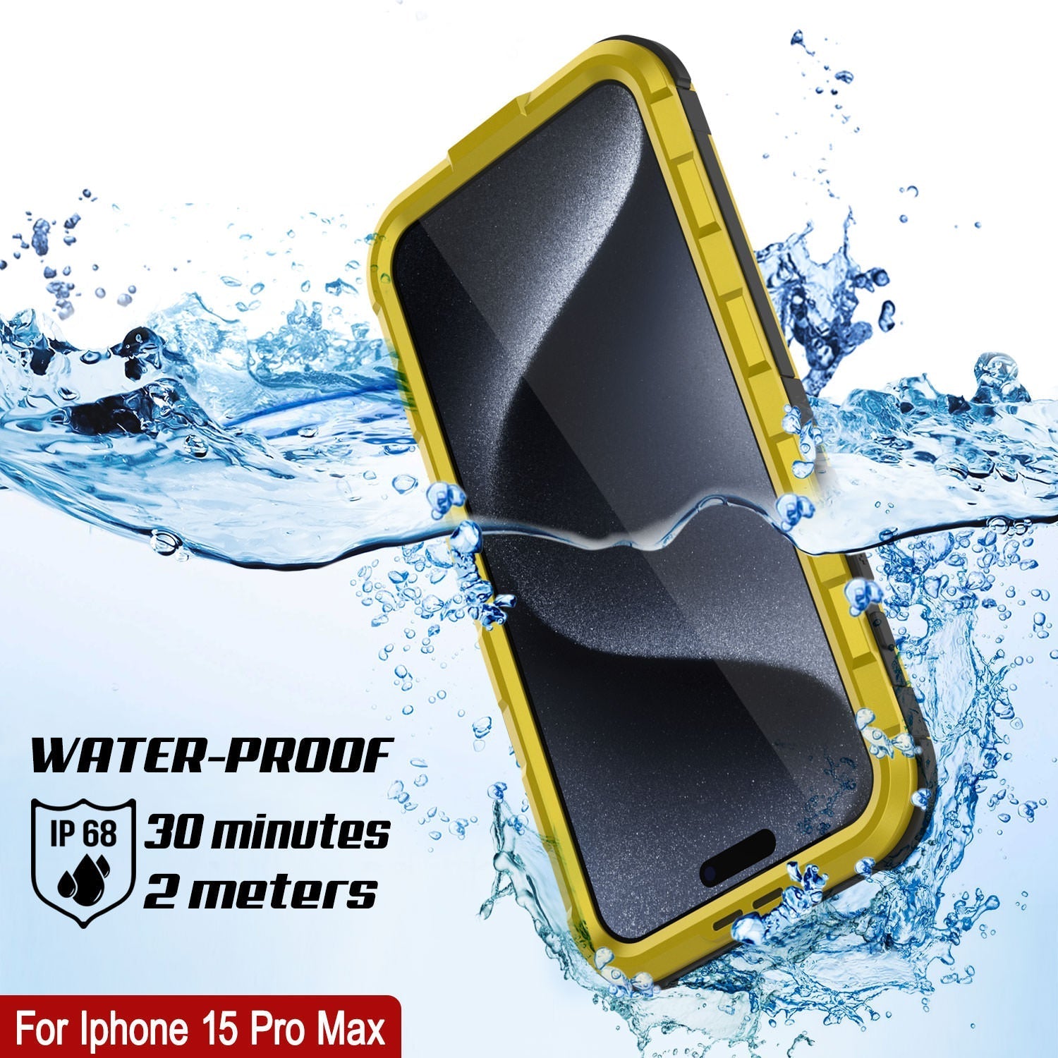 iPhone 16 Pro Max Metal Extreme 2.0 Series Aluminum Waterproof Case IP68 W/Buillt in Screen Protector [Yellow]