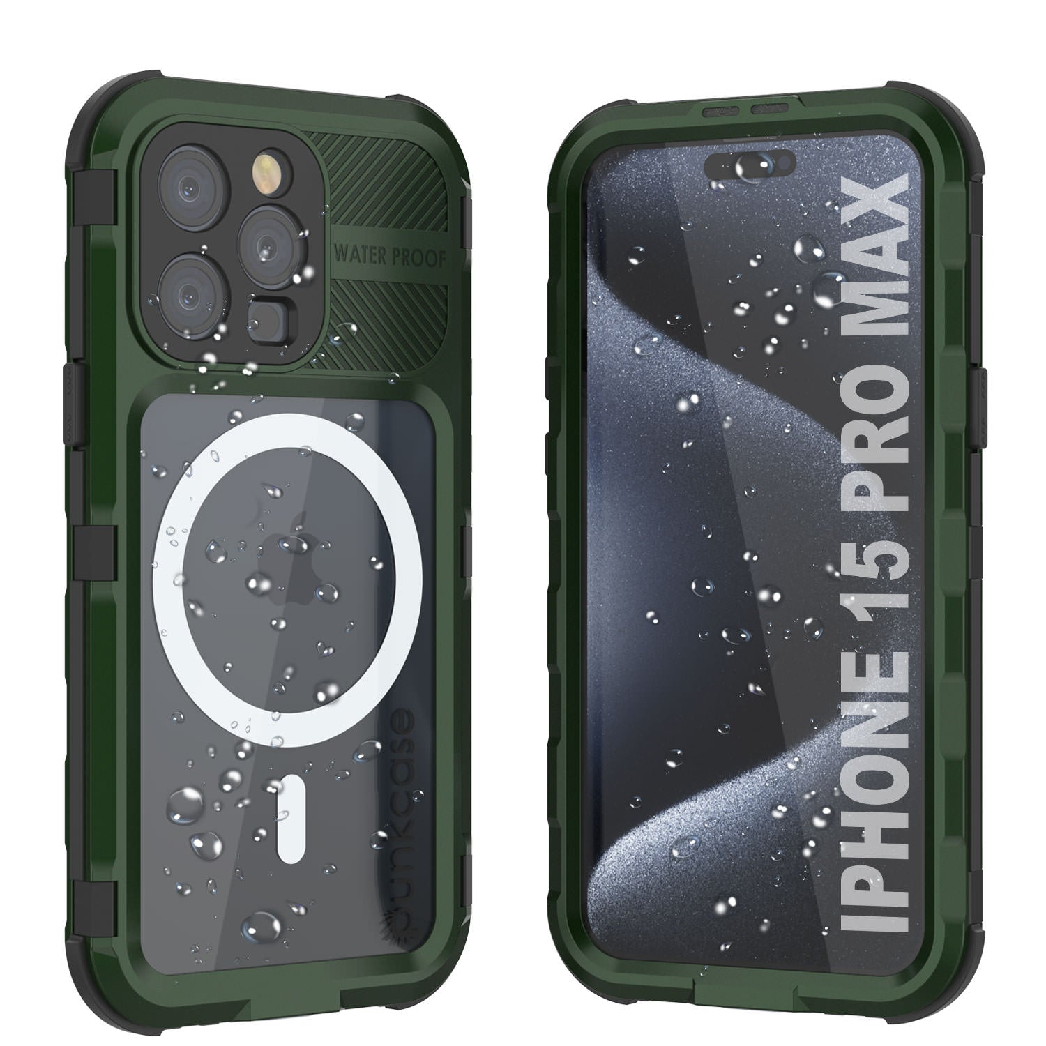 iPhone 15 Pro Max Metal Extreme 2.0 Series Aluminum Waterproof Case IP68 W/Buillt in Screen Protector [Black]