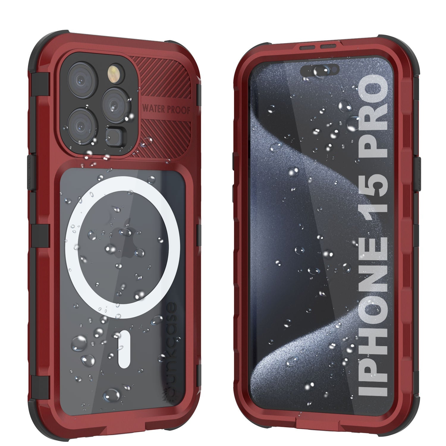 iPhone 15 Pro Metal Extreme 2.0 Series Aluminum Waterproof Case IP68 W/Buillt in Screen Protector [White]