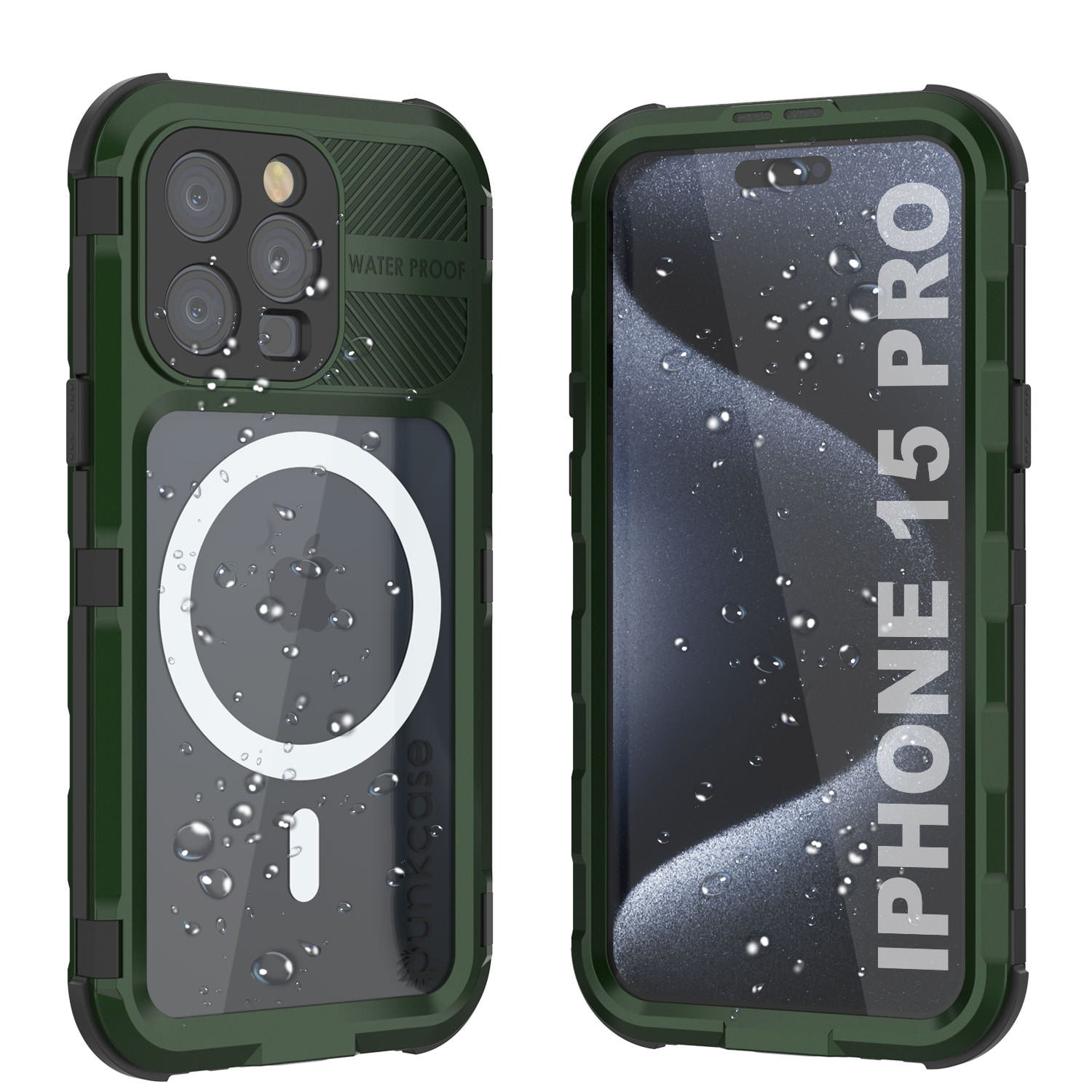 iPhone 15 Pro Metal Extreme 2.0 Series Aluminum Waterproof Case IP68 W/Buillt in Screen Protector [Purple]