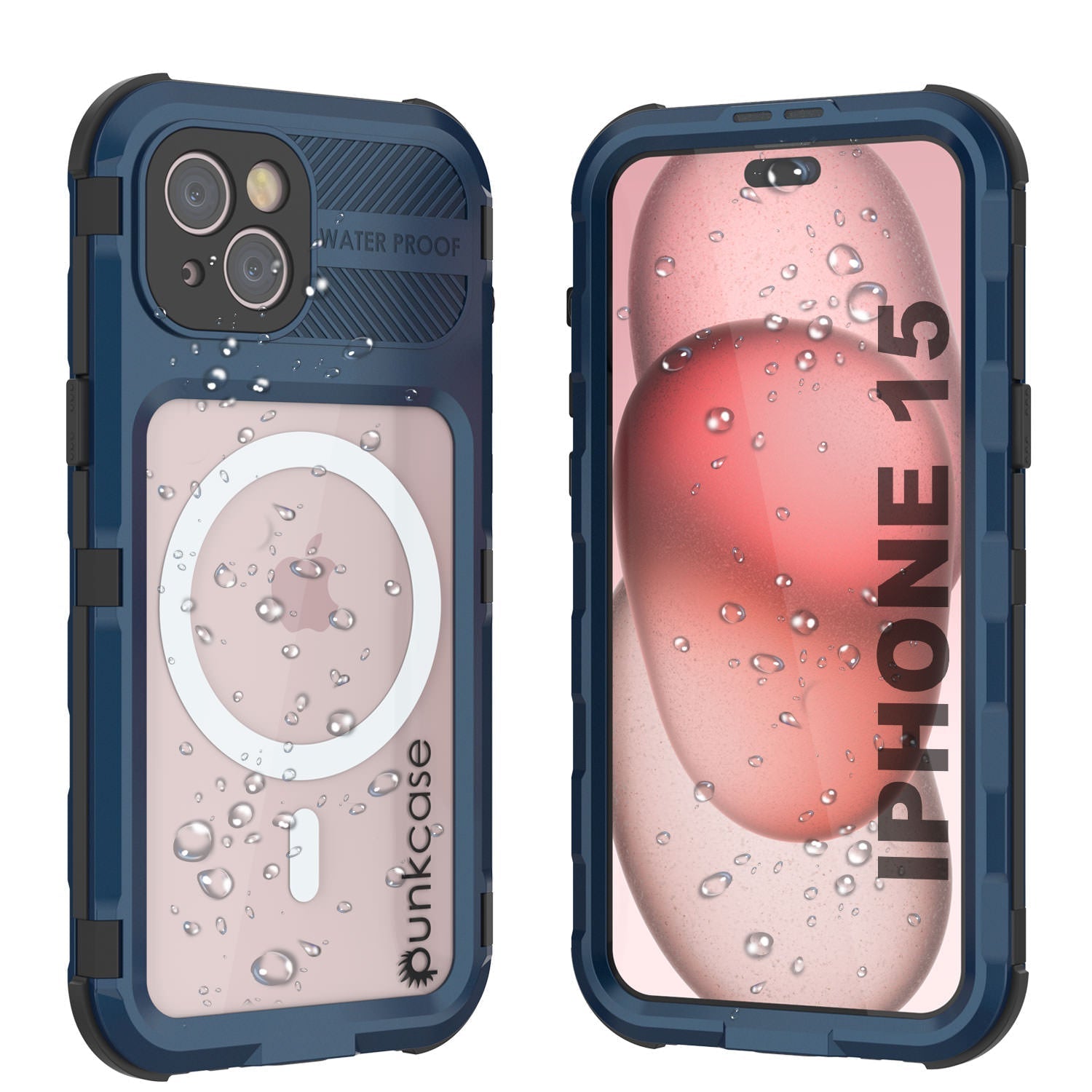iPhone 15 Metal Extreme 2.0 Series Aluminum Waterproof Case IP68 W/Buillt in Screen Protector [Black]
