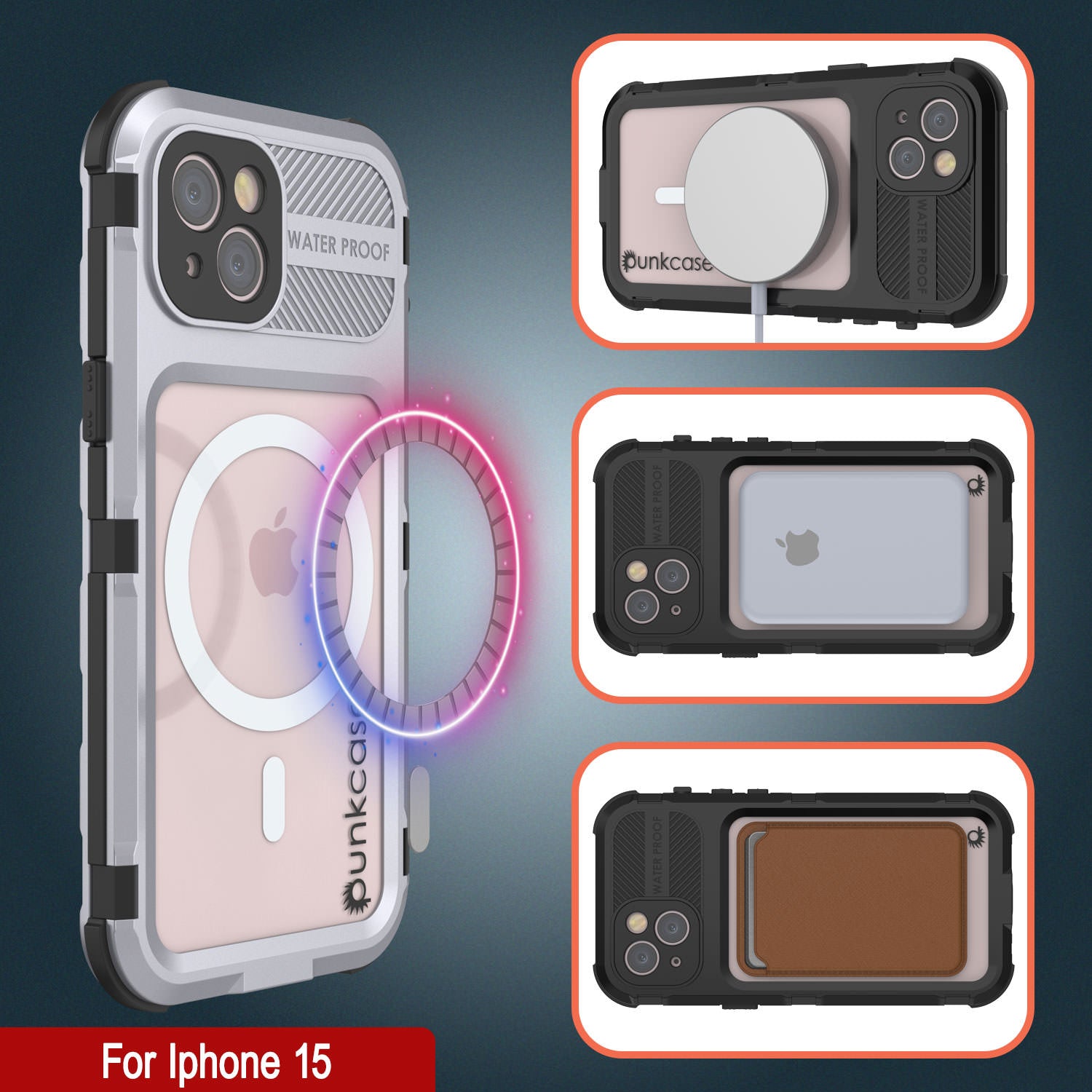 iPhone 16 Metal Extreme 2.0 Series Aluminum Waterproof Case IP68 W/Buillt in Screen Protector [White]