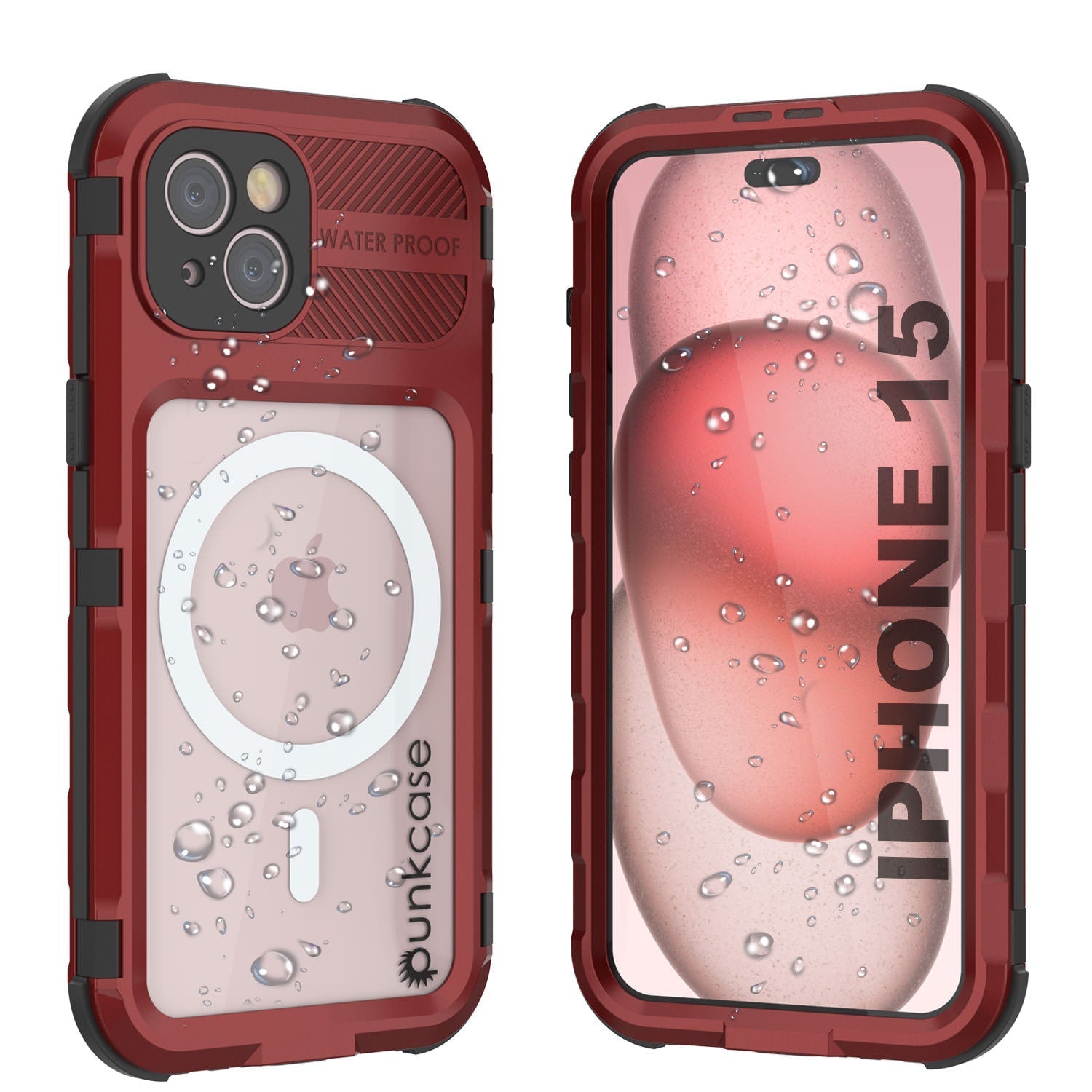 iPhone 15 Metal Extreme 2.0 Series Aluminum Waterproof Case IP68 W/Buillt in Screen Protector [White]