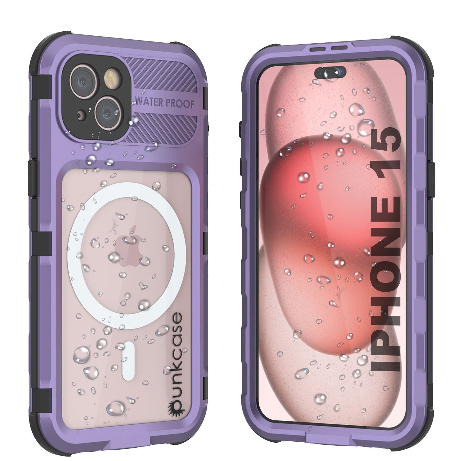 iPhone 15 Metal Extreme 2.0 Series Aluminum Waterproof Case IP68 W/Buillt in Screen Protector [Red-Black]