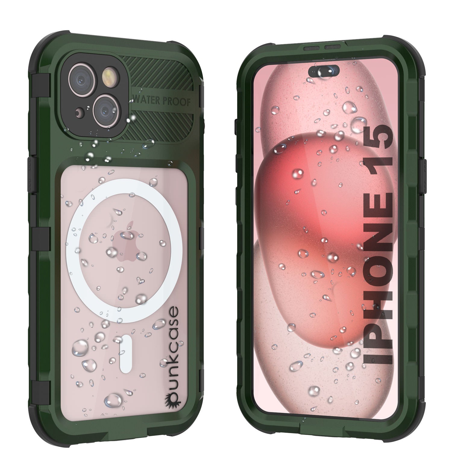 iPhone 15 Metal Extreme 2.0 Series Aluminum Waterproof Case IP68 W/Buillt in Screen Protector [Gold]