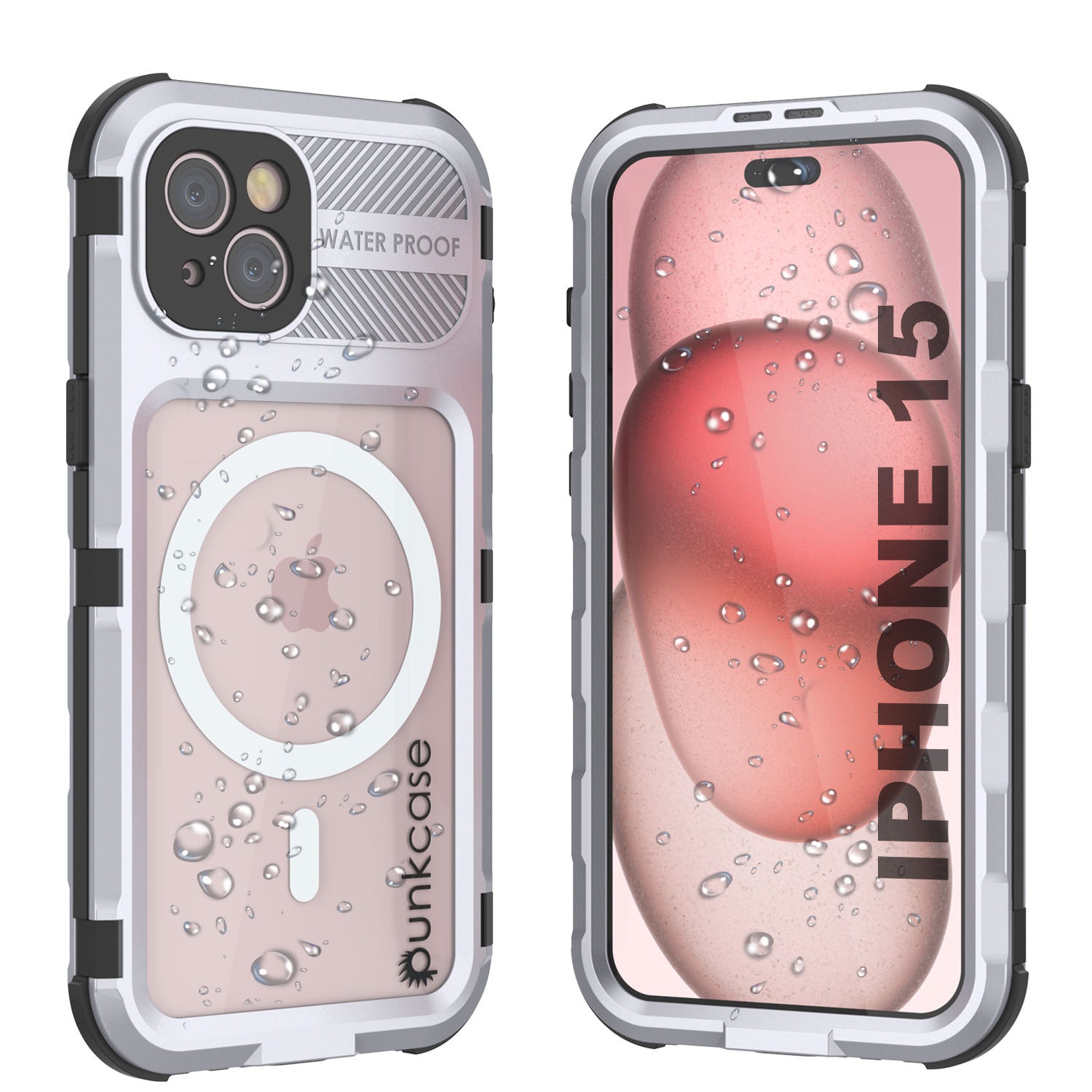iPhone 15 Metal Extreme 2.0 Series Aluminum Waterproof Case IP68 W/Buillt in Screen Protector [Gold]